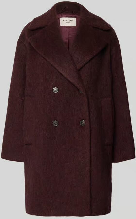 Weekend Max Mara Lange wollen jas van alpaca mohair model 'WKDACCENTO'