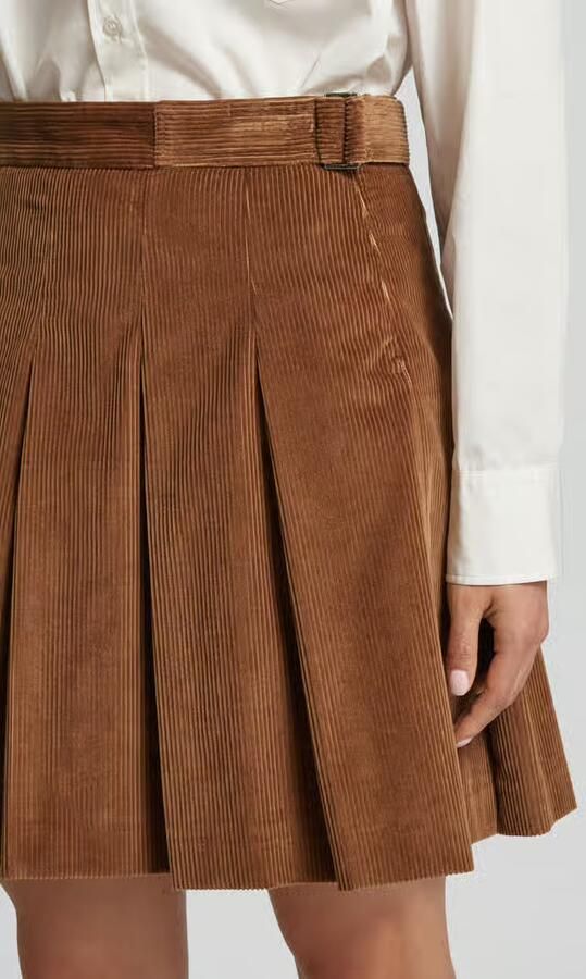 Max Mara Weekend Fluwelen Rok Elegante Stijl Brown Dames