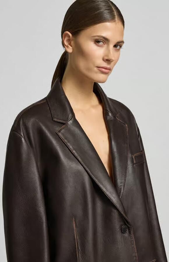 Weekend Max Mara Oversized leren jack gemaakt van echt lamsleer model 'PILA'