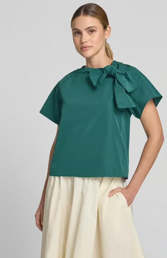 Weekend Max Mara regular fit blouse met korte mouwen met katoen model 'RECENTE' - Foto 3