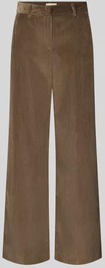 Weekend Max Mara Regular fit corduroy broek met bandplooi