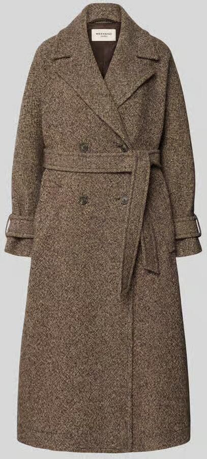 Weekend Max Mara Regular fit lange wollen jas met strikceintuur