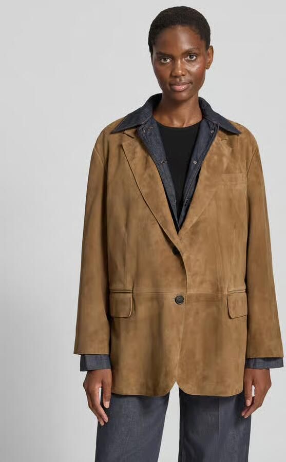 Weekend Max Mara Regular fit leren jack van echt chevreau-suède model 'ROLANDA' - Foto 2