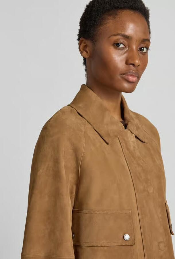 Weekend Max Mara Regular fit leren jack van echt geitenleer model 'ABITO'