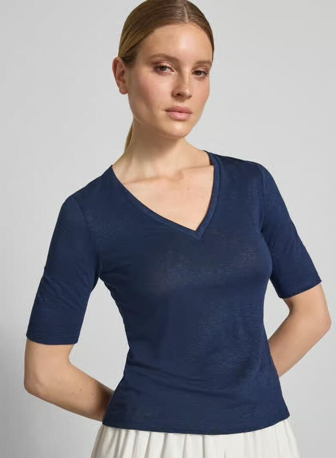 Weekend Max Mara regular fit T-shirt van linnenmix model 'OPZIONE'