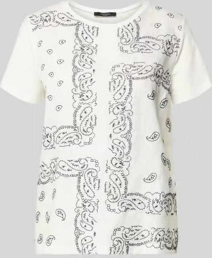 Weekend Max Mara regular fit T-shirt van mix van katoen en linnen model 'GENIO' - Foto 2