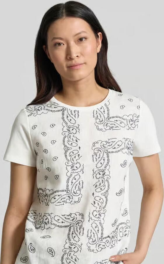 Weekend Max Mara regular fit T-shirt van mix van katoen en linnen model 'GENIO'