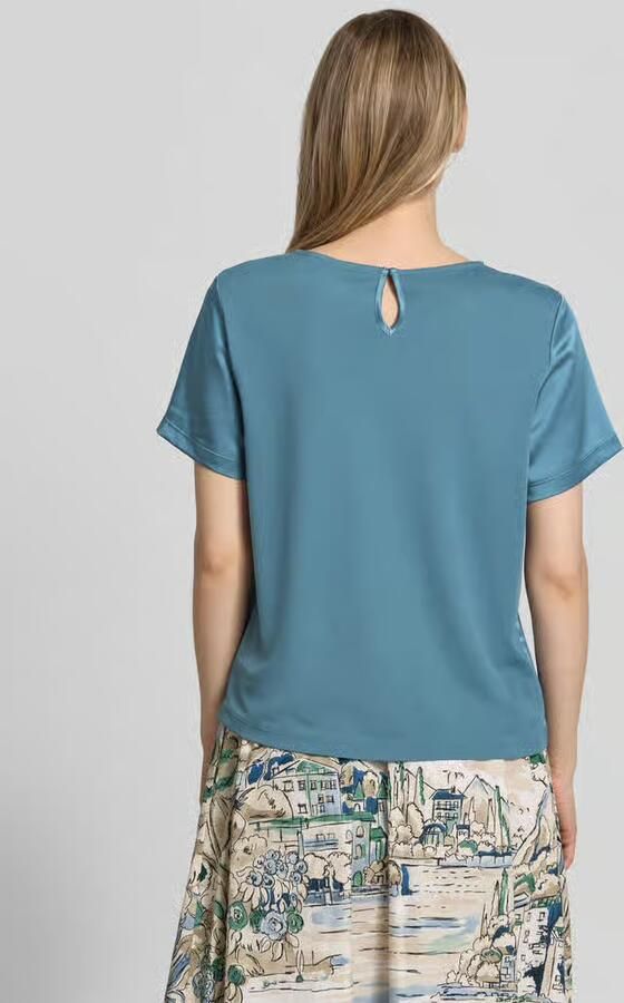 Weekend Max Mara regular fit T-shirt van satijn model 'GILBERT' - Foto 3