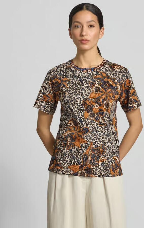 Weekend Max Mara regular fit T-shirt van zuiver katoen model 'BUSSOLA' - Foto 3
