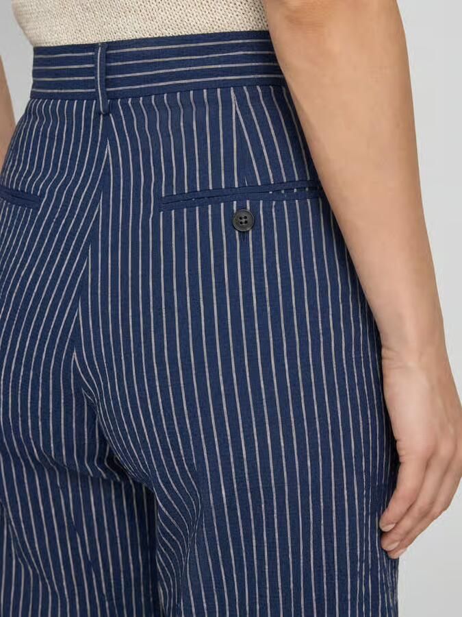 Weekend Max Mara regular fit wijde broek van katoen-linnenmix model 'MARINA'