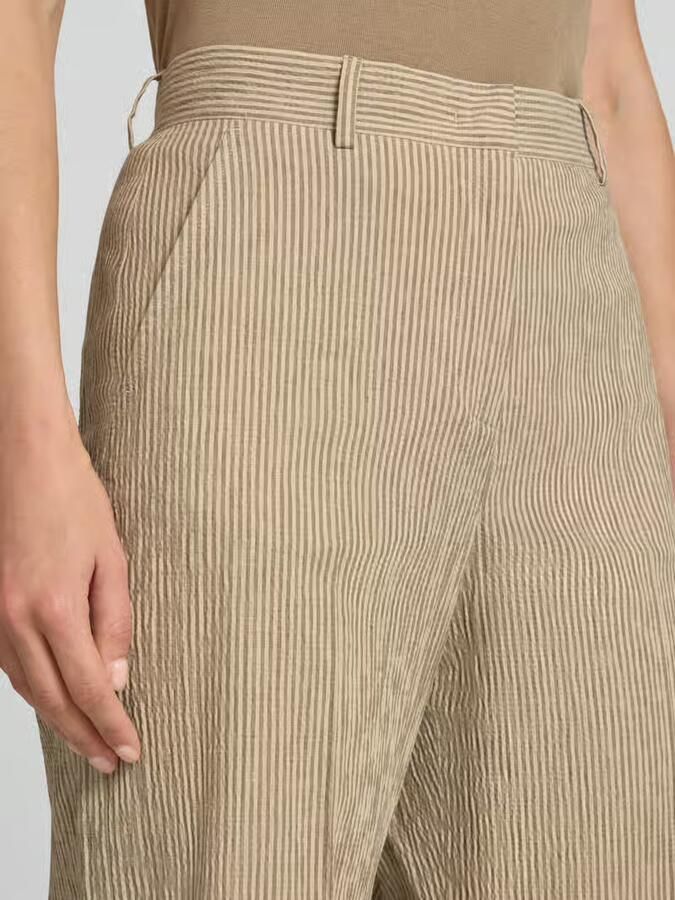 Weekend Max Mara regular fit wijde broek van katoen-linnenmix model 'MARINA'