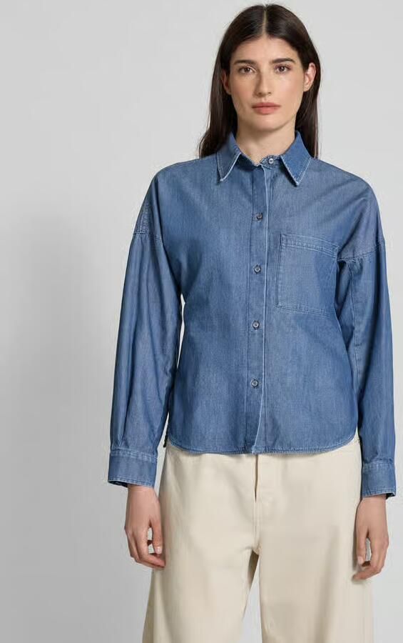 Weekend Max Mara Relaxed fit jeansblouse met borstzak model 'NETTARE' - Foto 4