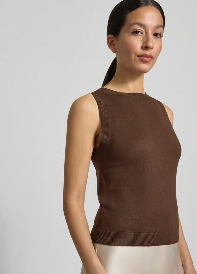 Weekend Max Mara slim fit top van mix van zijde en linnen model 'DRIVA'