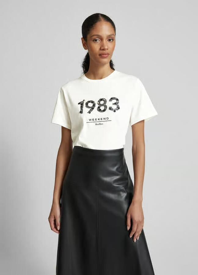 Weekend Max Mara T-shirt met labelstitching model 'OLGA' - Foto 2