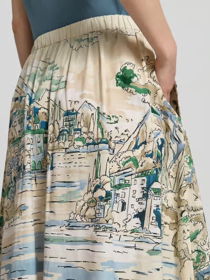 Weekend Max Mara Uitlopende midi-rok van puur katoen model 'ADEPTO'