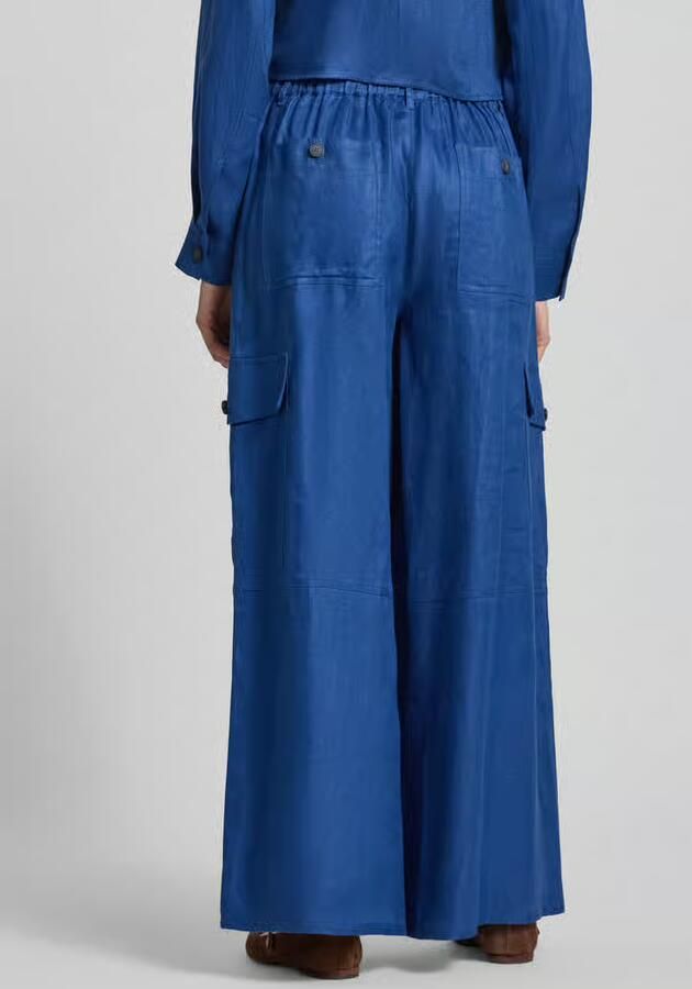 Weekend Max Mara Wide leg cargobroek van puur linnen - Foto 3