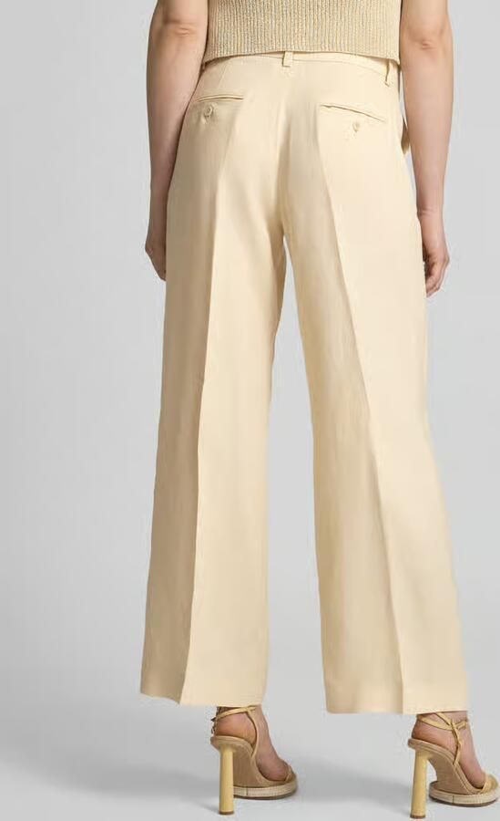 Weekend Max Mara Wide leg linnen broek met persplooien model 'MALIZIA' - Foto 3