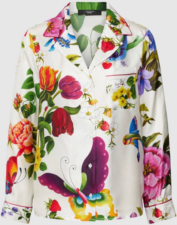 Weekend Max Mara Zijden blouse met all-over motief model 'CALDAIA'