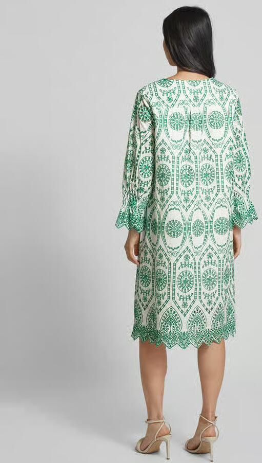 White Label Knielange jurk met broderie anglaise