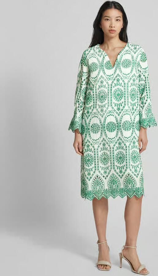 White Label Knielange jurk met broderie anglaise - Foto 2