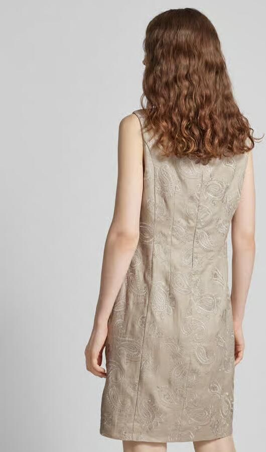 WHITE LABEL Knielange kokerjurk met paisleymotief