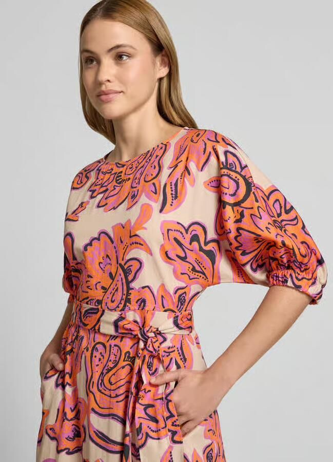White Label midi-jurk met strikceintuur