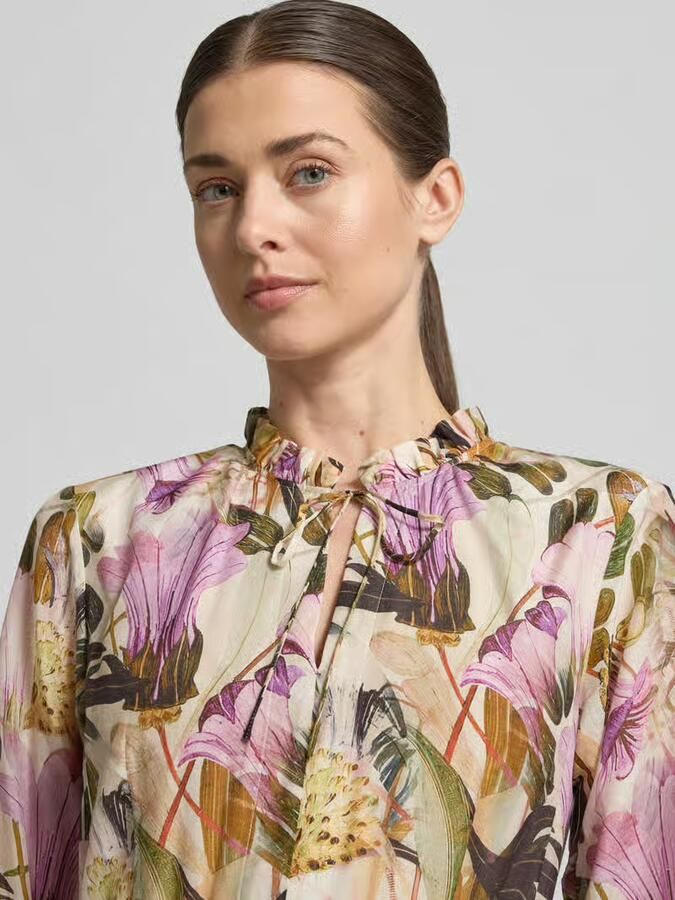 White Label Midijurk van katoen-zijde-mix met strikriem