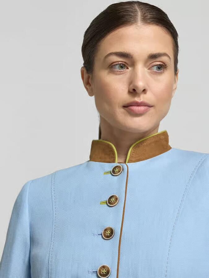 White Label regular fit lange jas van viscosemix met opstaande kraag