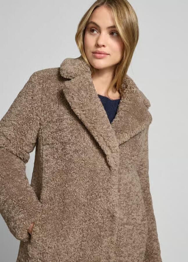 White Label Relaxed fit lange jas van imitatiebont met reverskraag - Foto 2