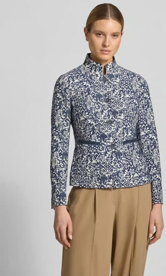 White Label slim fit blazer in all-over look met opstaande kraag - Foto 2
