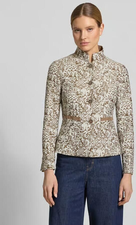 White Label slim fit blazer in all-over look met opstaande kraag - Foto 2