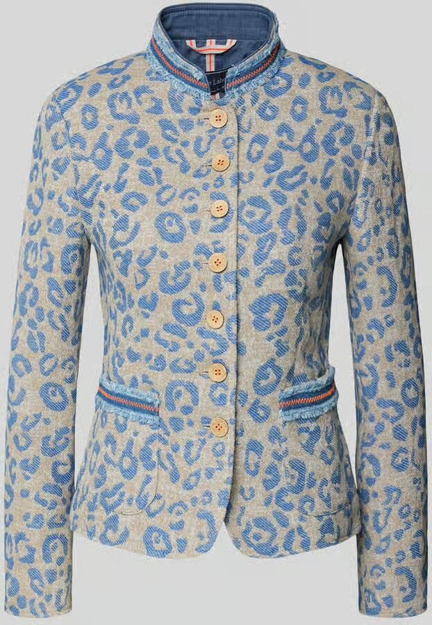 White Label slim fit blazer met allover animal-stitching