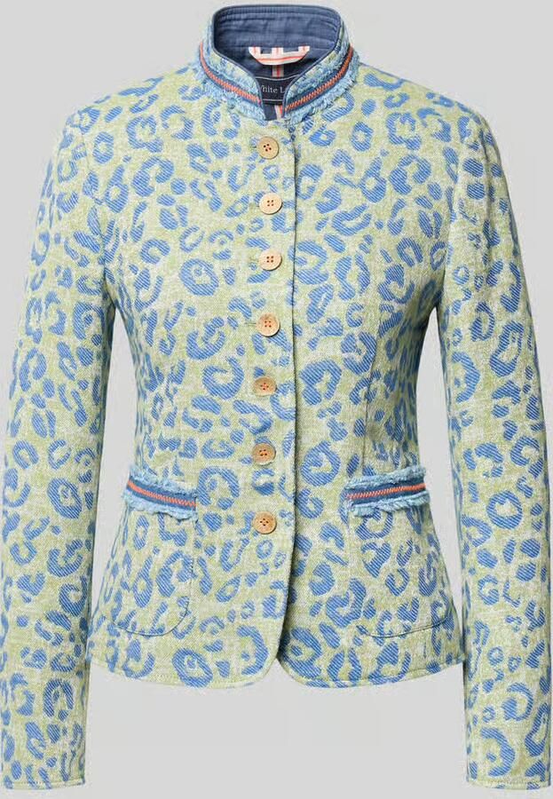 White Label slim fit blazer met allover animal-stitching