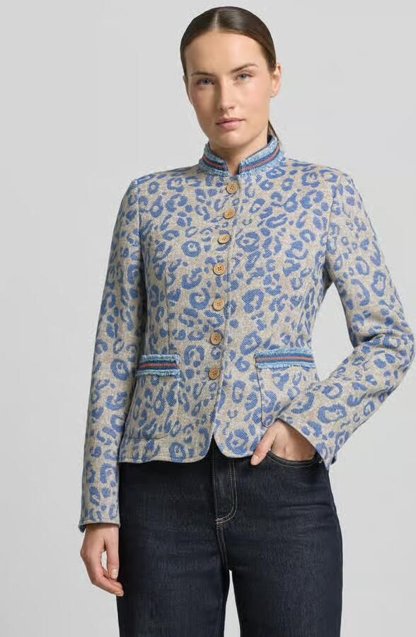 White Label slim fit blazer met allover animal-stitching - Foto 2