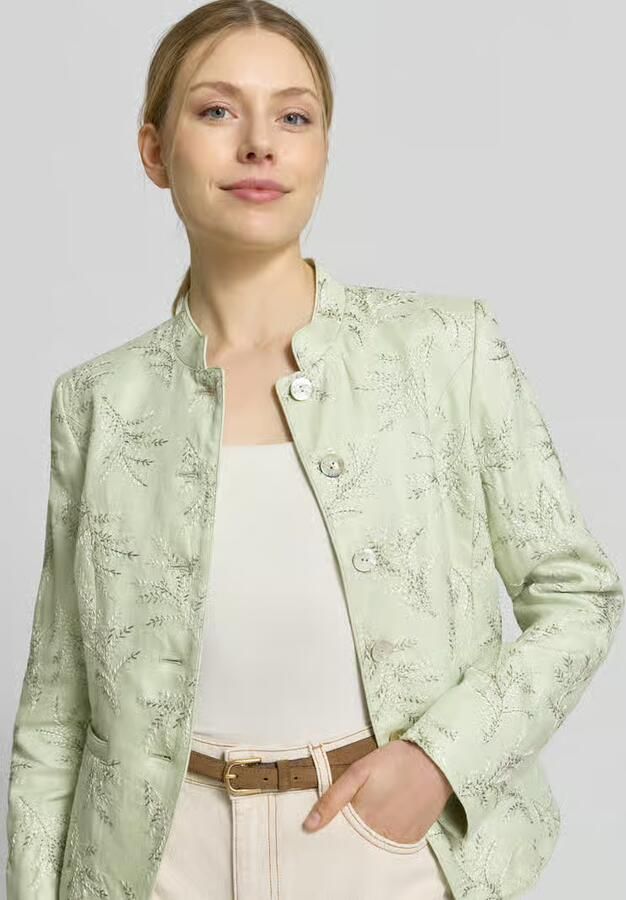 White Label slim fit blazer met stitchings en opstaande kraag - Foto 3