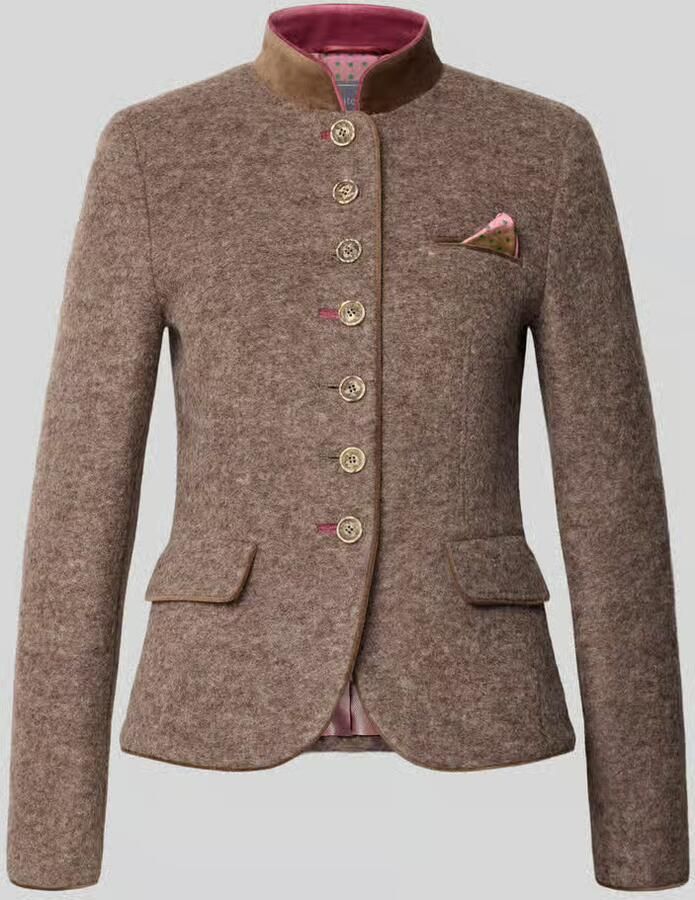 White Label Slim fit blazer van lanafleece-mix