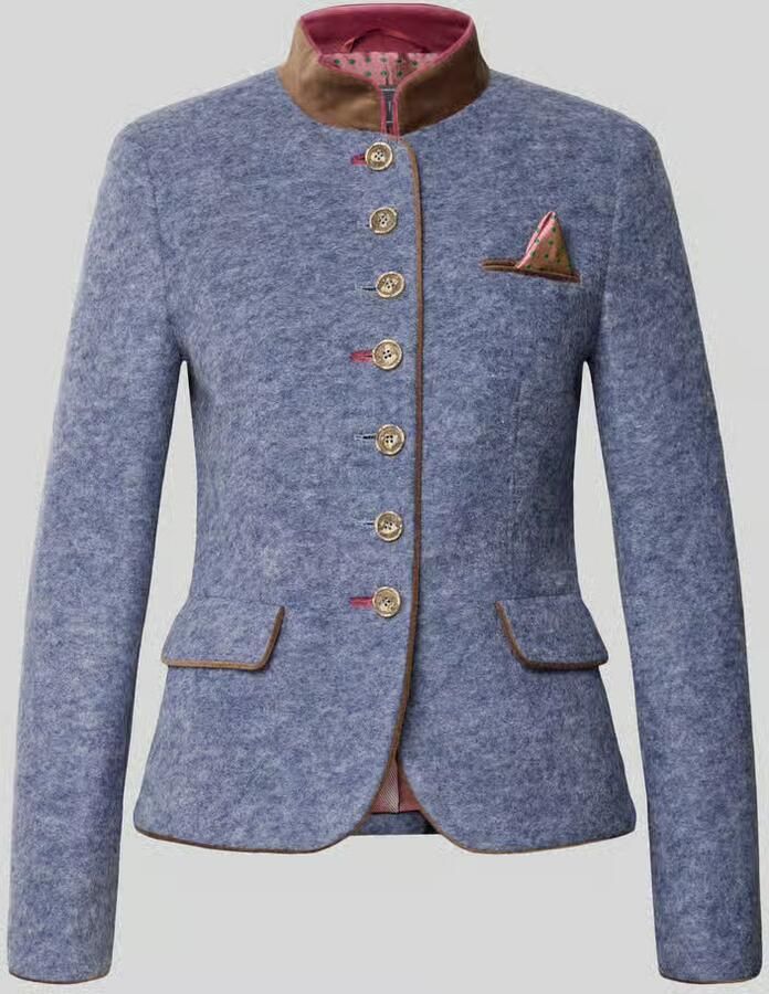 White Label Slim fit blazer van lanafleece-mix