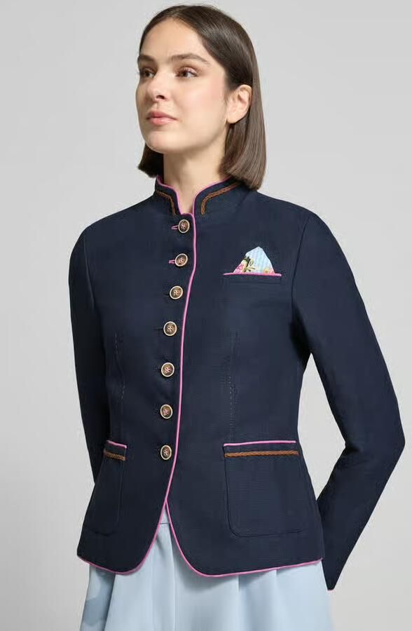 White Label slim fit blazer van linnen-katoenmix