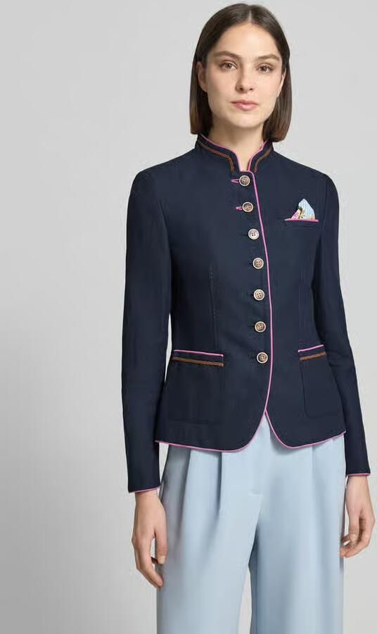 White Label slim fit blazer van linnen-katoenmix - Foto 4