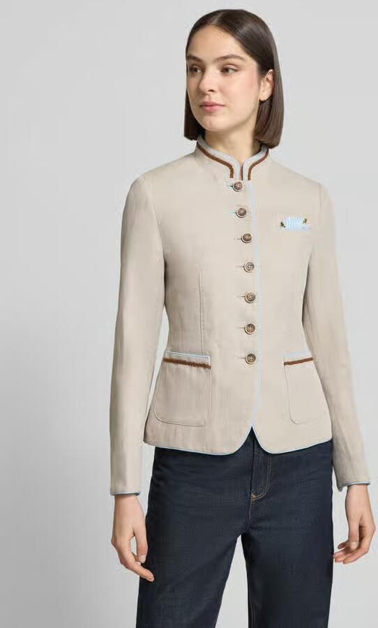 White Label slim fit blazer van linnen-katoenmix - Foto 4