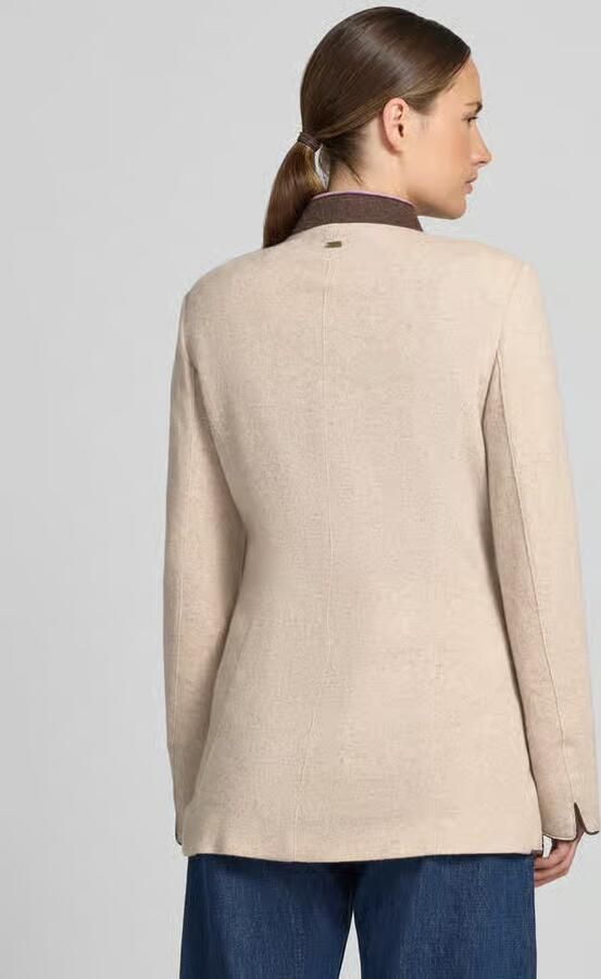 White Label Slim fit blazer van mix van lanawol met opstaande kraag - Foto 3