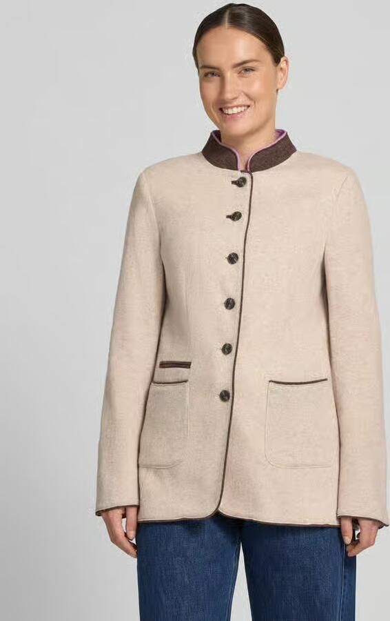White Label Slim fit blazer van mix van lanawol met opstaande kraag - Foto 2