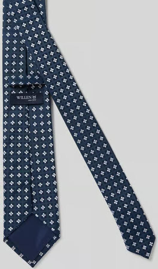 Willen Stropdas van zijde in all-over look (7 5 cm)