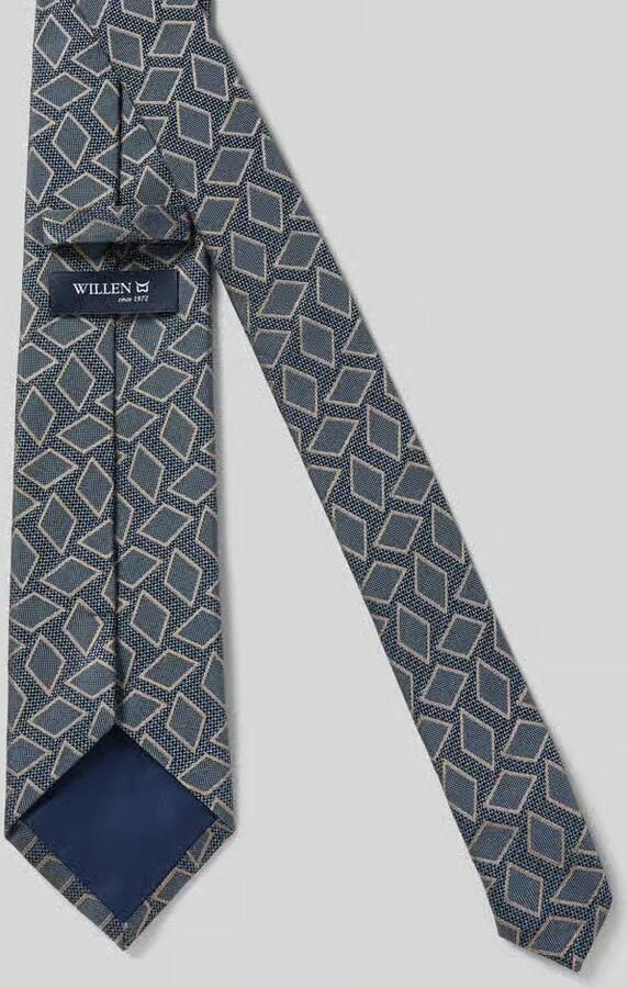 Willen Stropdas van zijde in all-over look (7 5 cm)