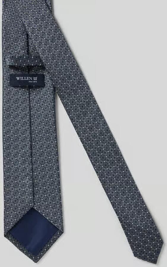 Willen Stropdas van zijde in all-over look (7 5 cm)