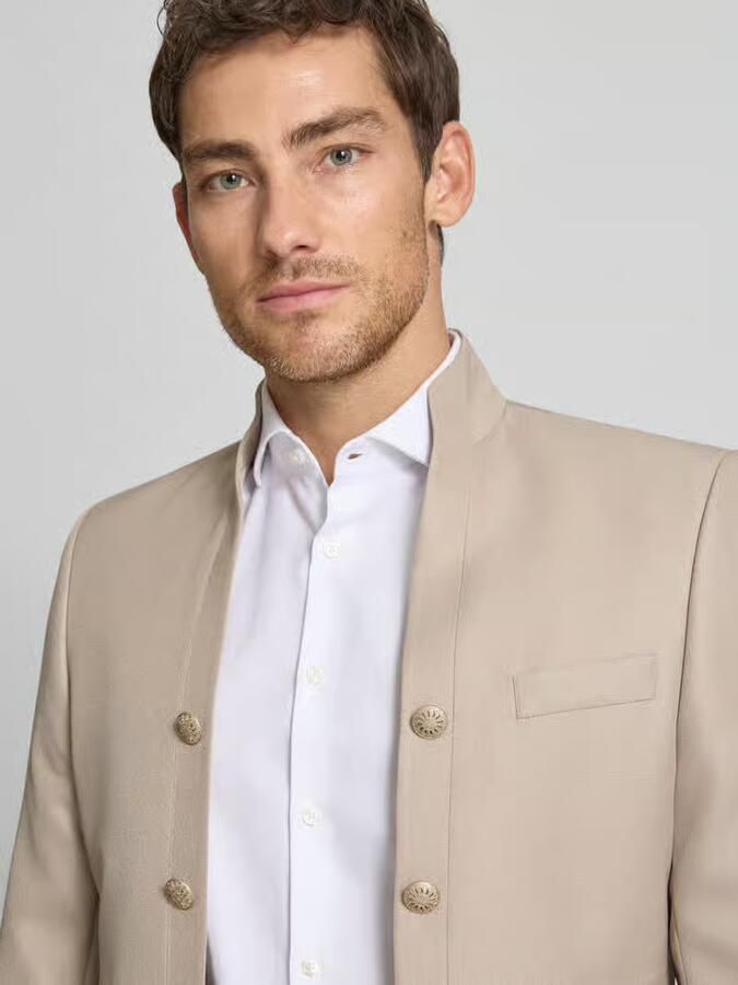 WILVORST Colbert met knoopsluiting en labelpatch