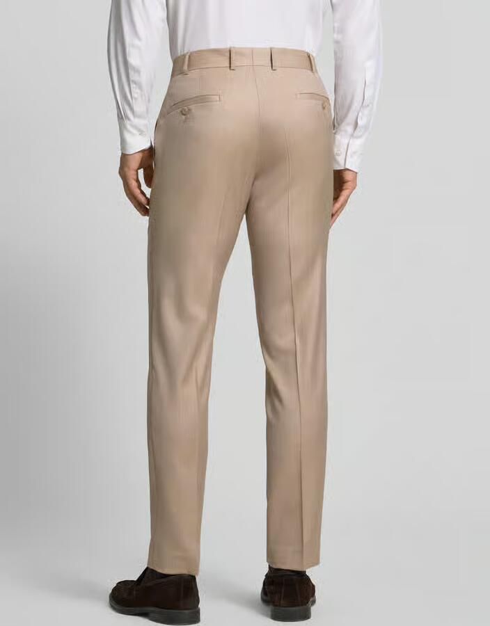 WILVORST Pantalon van scheerwol met persplooien