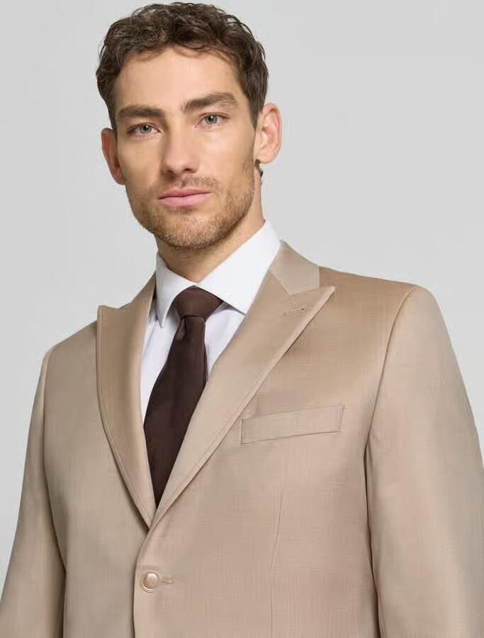 WILVORST slim fit 2-knoops colbert van scheerwol