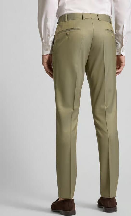 Wilvorst Slim fit pantalon met persplooien
