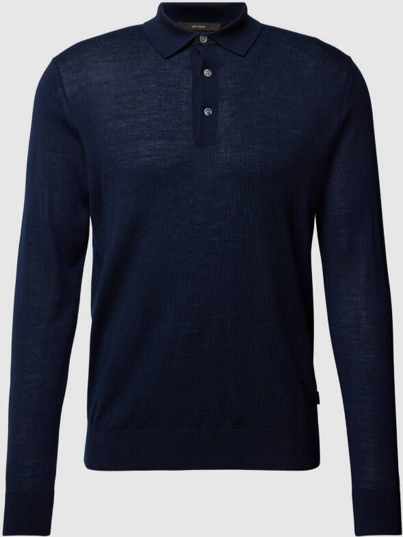 Windsor Gebreide pullover met linnen en polokraag model 'Nando'